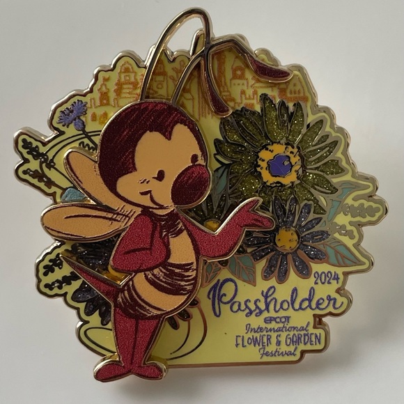 Disney Epcot Inter Flower & Garden Festival 2024 Pin - NEW - Passholder Bee Pin - Picture 3 of 4